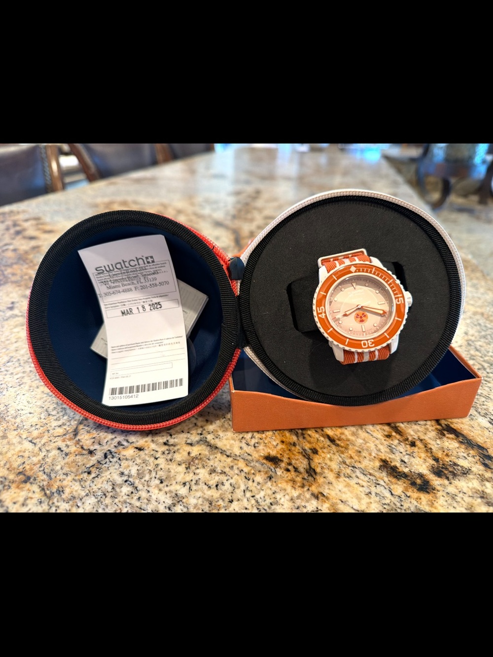Swatch Arctic Ocean Orange and White Sport Watch
